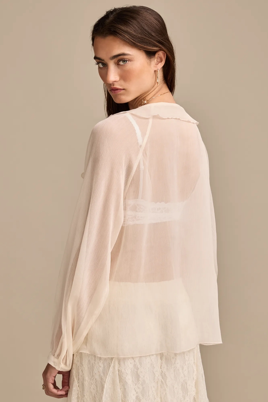 FEMME RUFFLE TOP — CREAM — image 6
