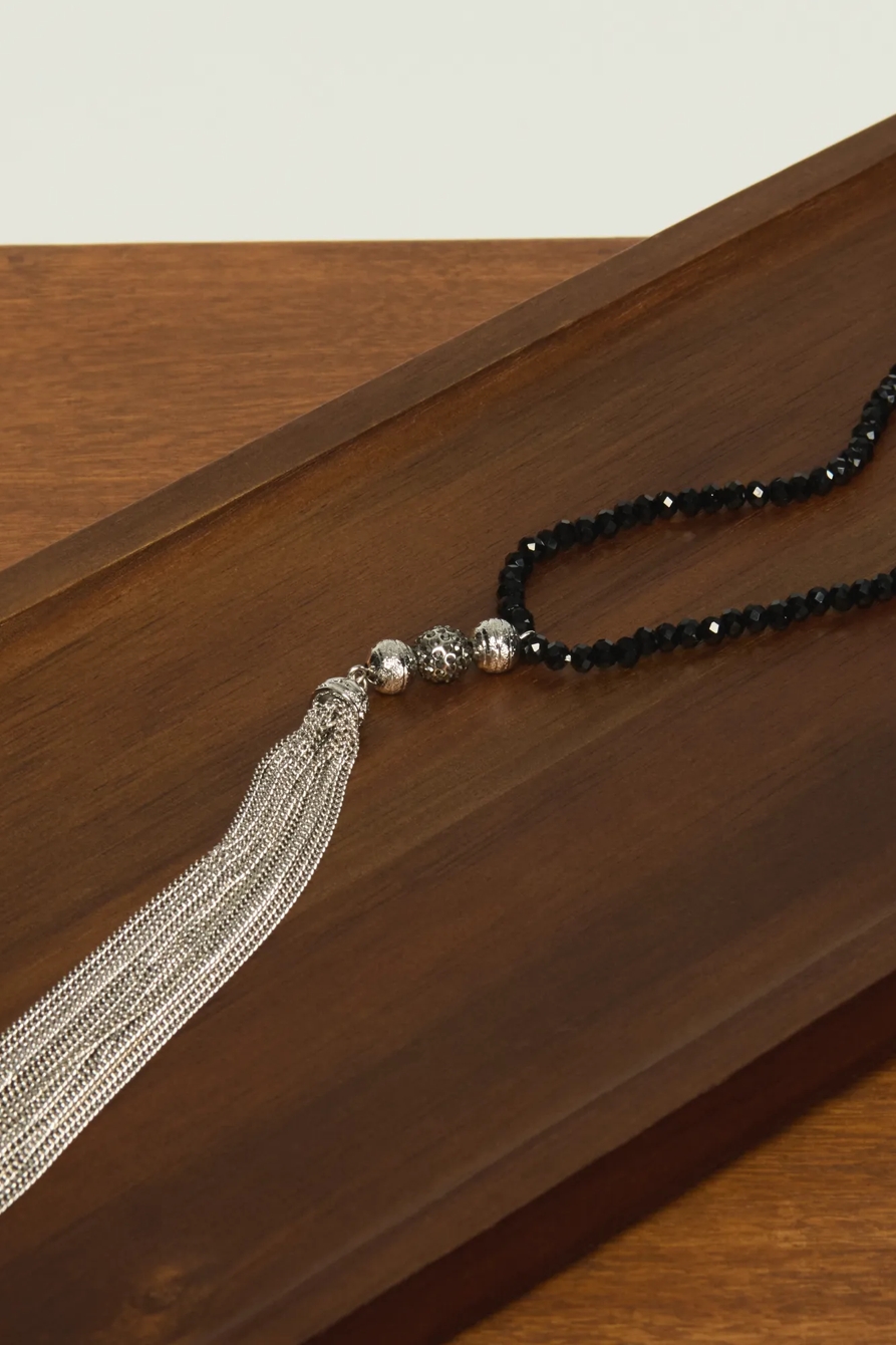 Tassle Chain Necklace — SILVER — image 2