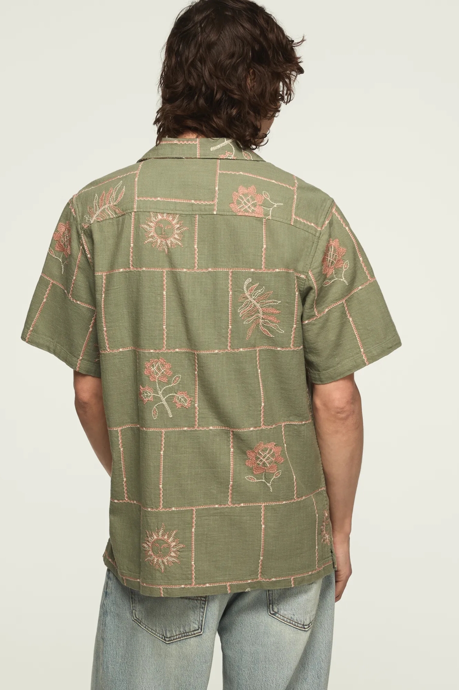 NOVELTY CAMP COLLAR SHIRT — OLIVE MULTI — image 3