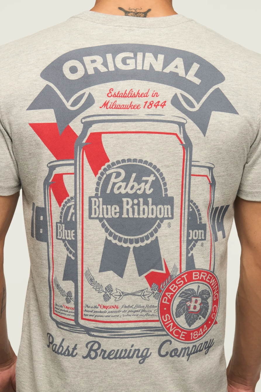 Pabst Emblem Tee — GRAY — image 5