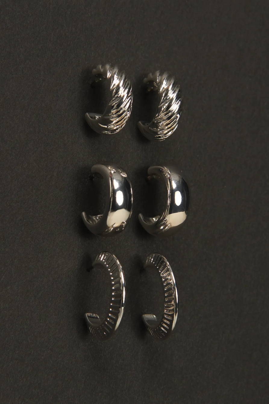 Hoop Earrings Pack — SILVER — image 1