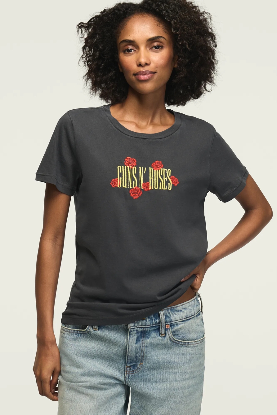 GUNS N ROSES EMBROIDERED CLASSIC CREW — JET BLACK — image 1