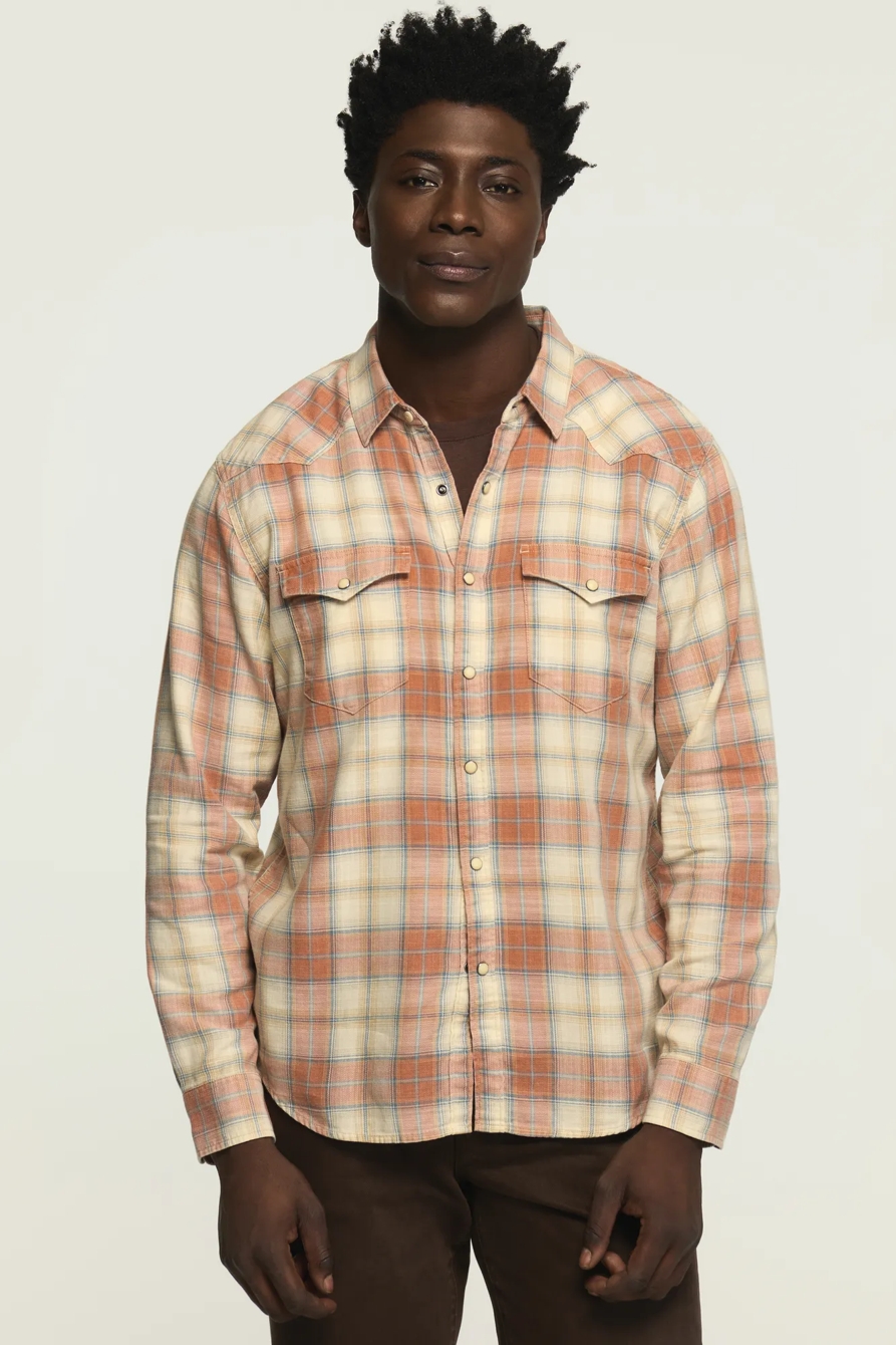 ACID WASH TWILL MESA WESTERN SHIRT — CREAM MULTI — image 2