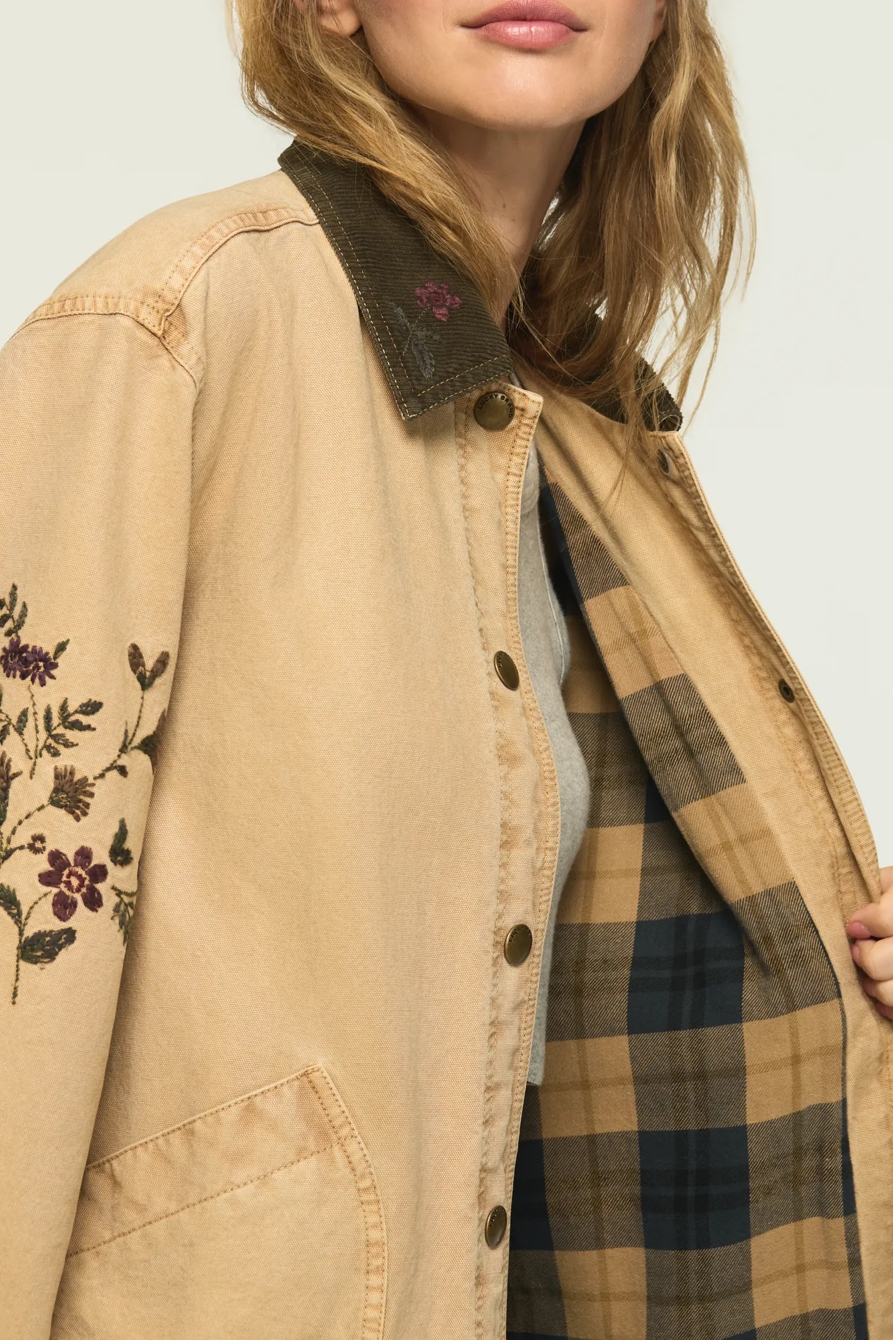 CANVAS OVERSIZED BARN JACKET — TAN — image 6