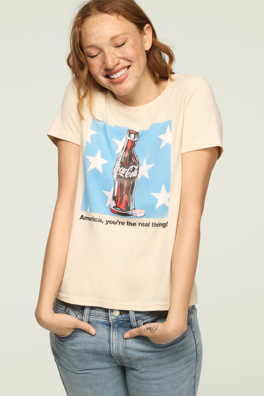 COCA COLA BOTTLE STARS CLASSIC CREW — WHITECAP GRAY — image 1
