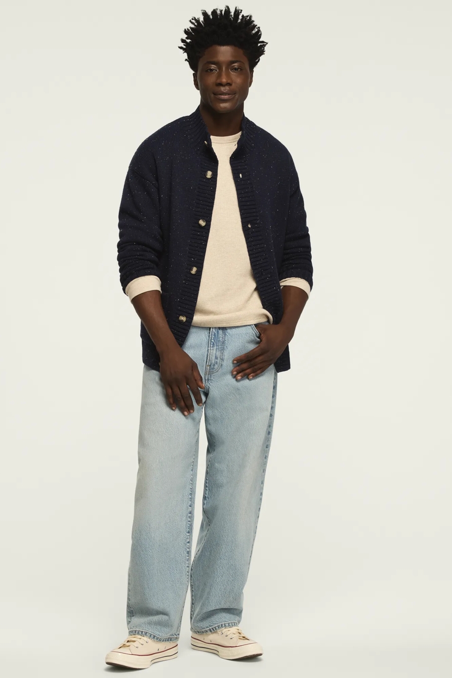 MOCK NECK BUTTON CARDIGAN — NAVAL ACADEMY — image 2