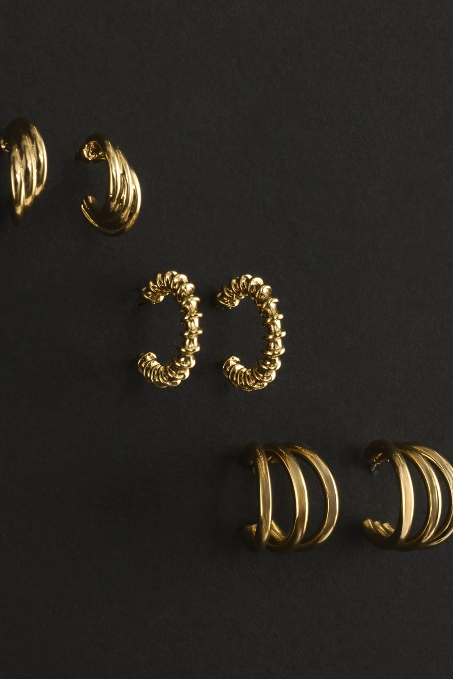 Hoop Earrings Pack — GOLD — image 1