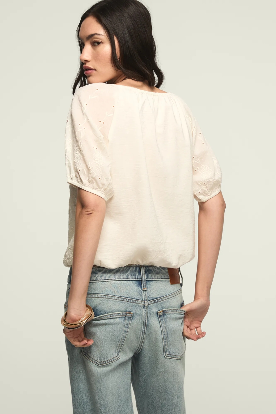 SHORT SLEEVE BUBBLE TOP — WHISPER WHITE — image 3