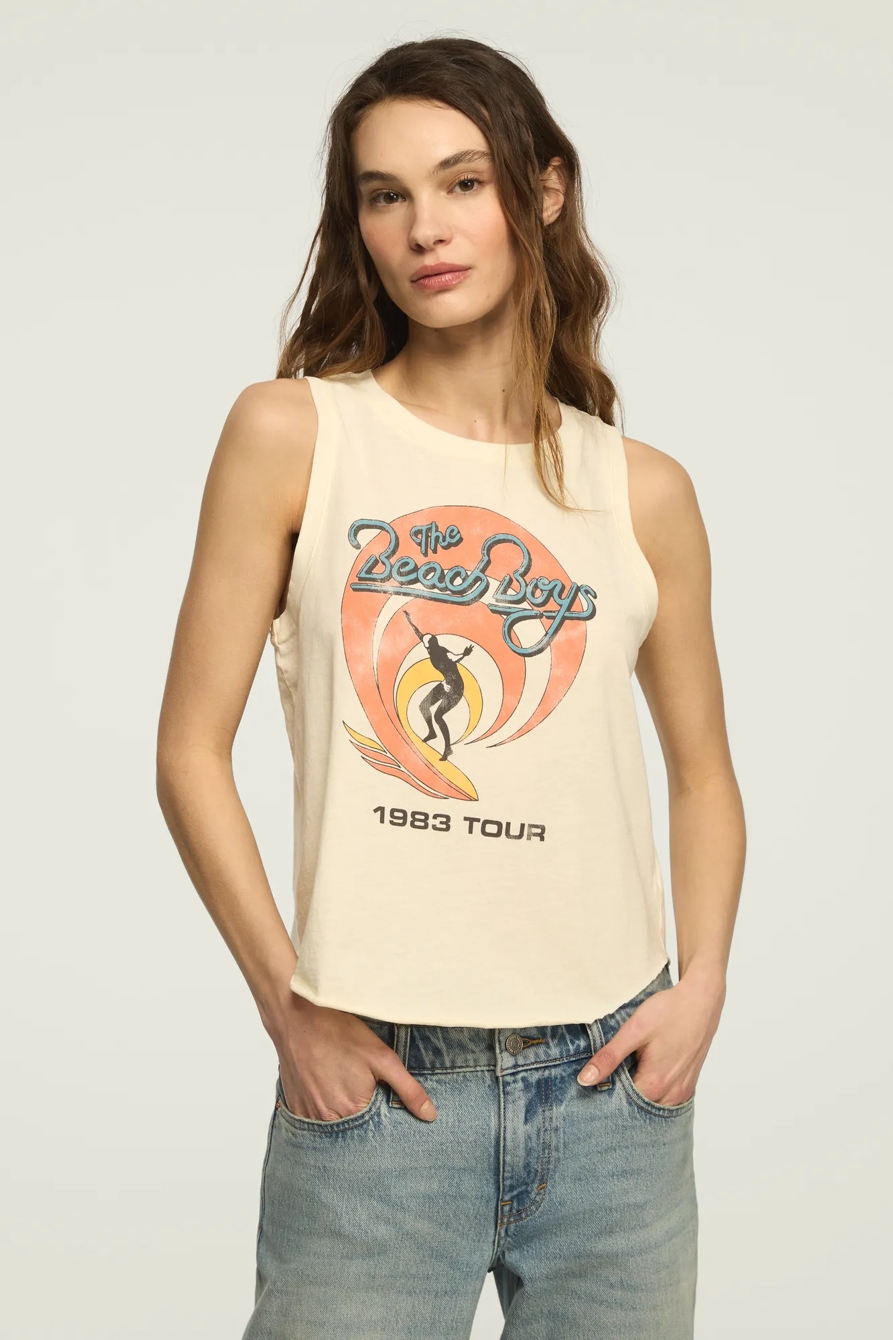 THE BEACH BOYS 1983 TOUR MUSCLE TANK — WINTER WHITE — image 2