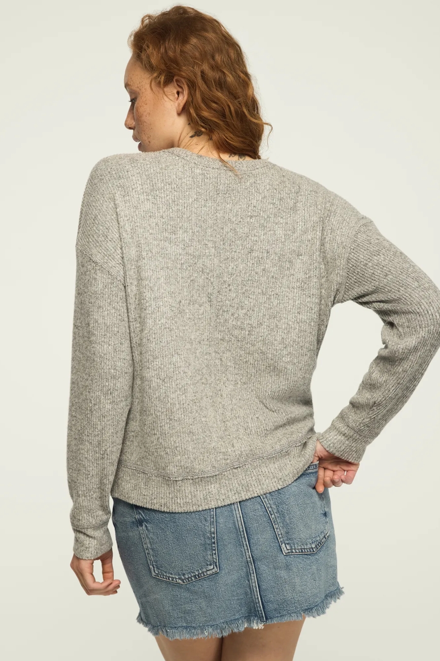 CLOUD SOFT CREW NECK POPOVER — MEDIUM HEATHER GRAY — image 5