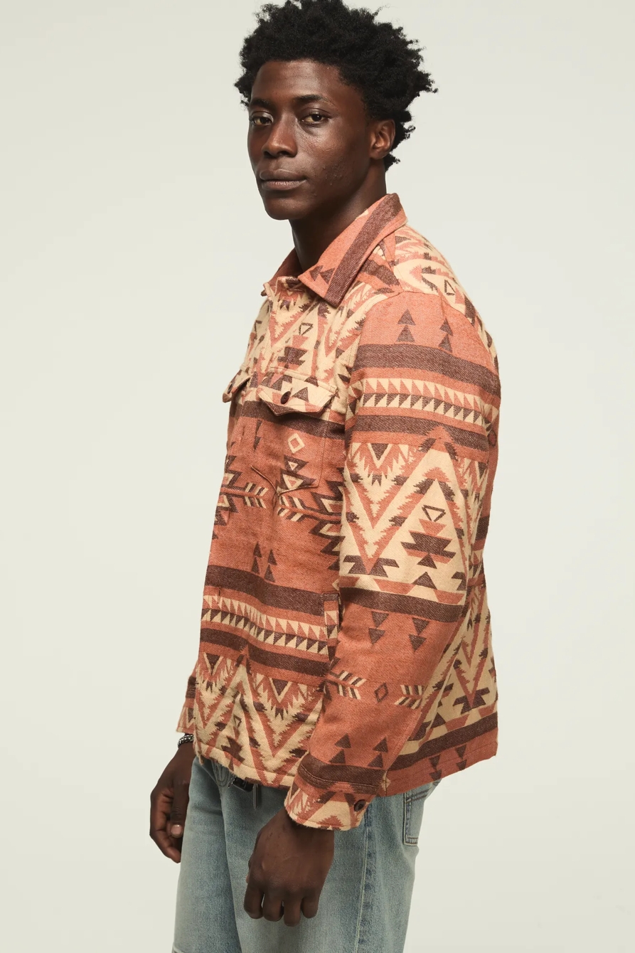 JACQUARD SHIRT JACKET — RED MULTI — image 5