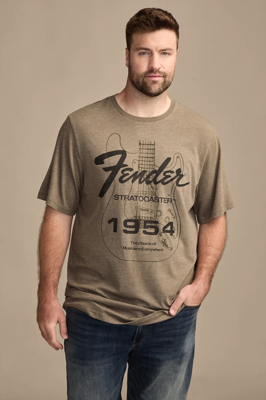 BIG & TALL FENDER STRATOCASTER TEE — TARMAC — image 1