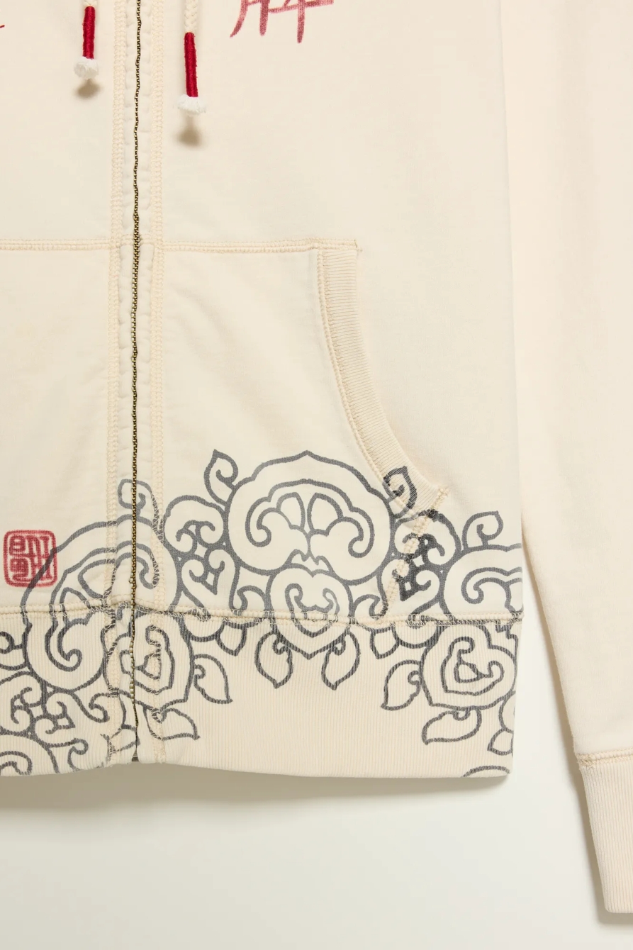 Lucky Brand Vintage Y2K Full Zip Hoodie — CREAM MULTI — image 4