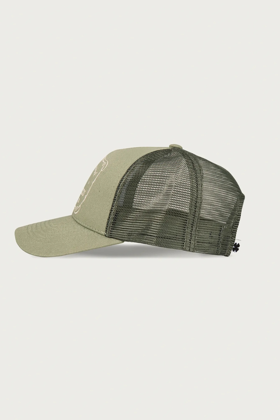 Vintage Lucky Brand Trucker Hat — BRIGHT GREEN — image 5