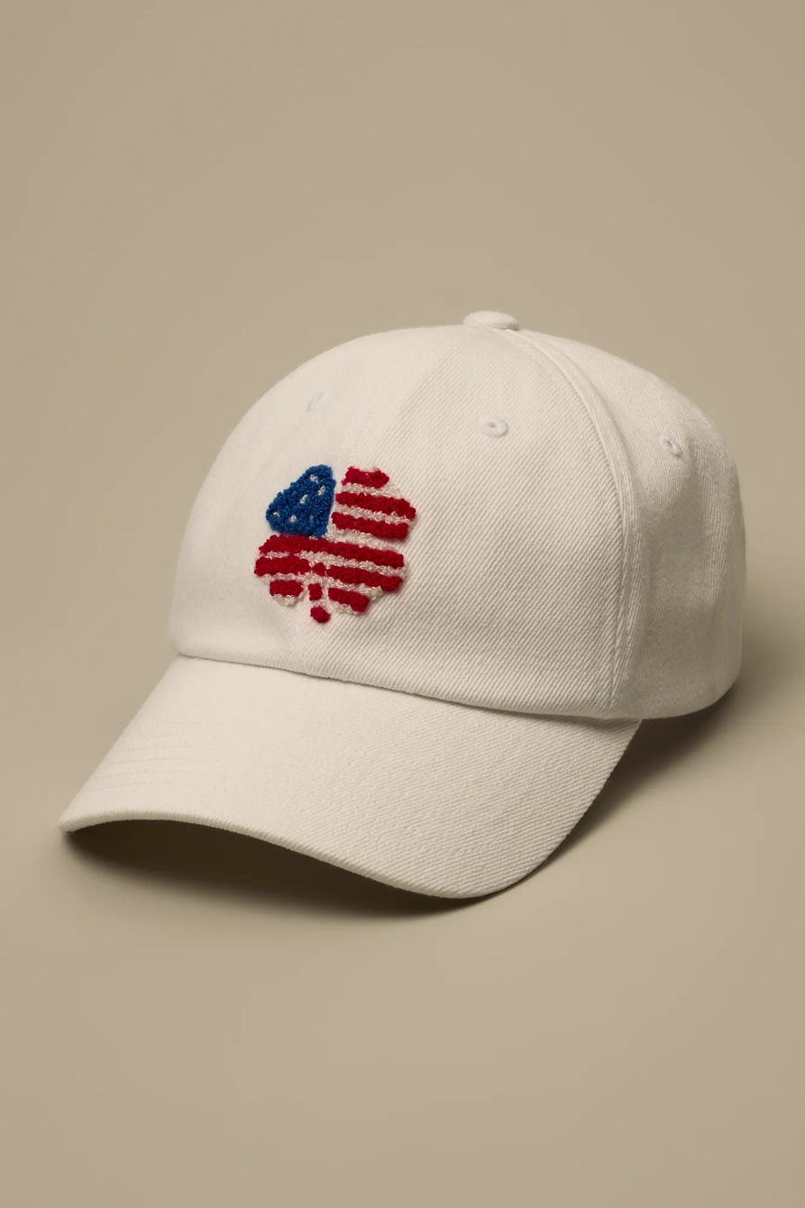 LUCKY CLOVER FLAG HAT — WHITE — image 1