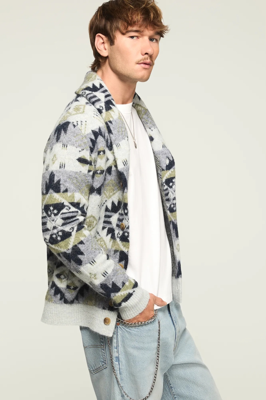 FAIR ISLE CARDIGAN — OATMEAL MULTI — image 4