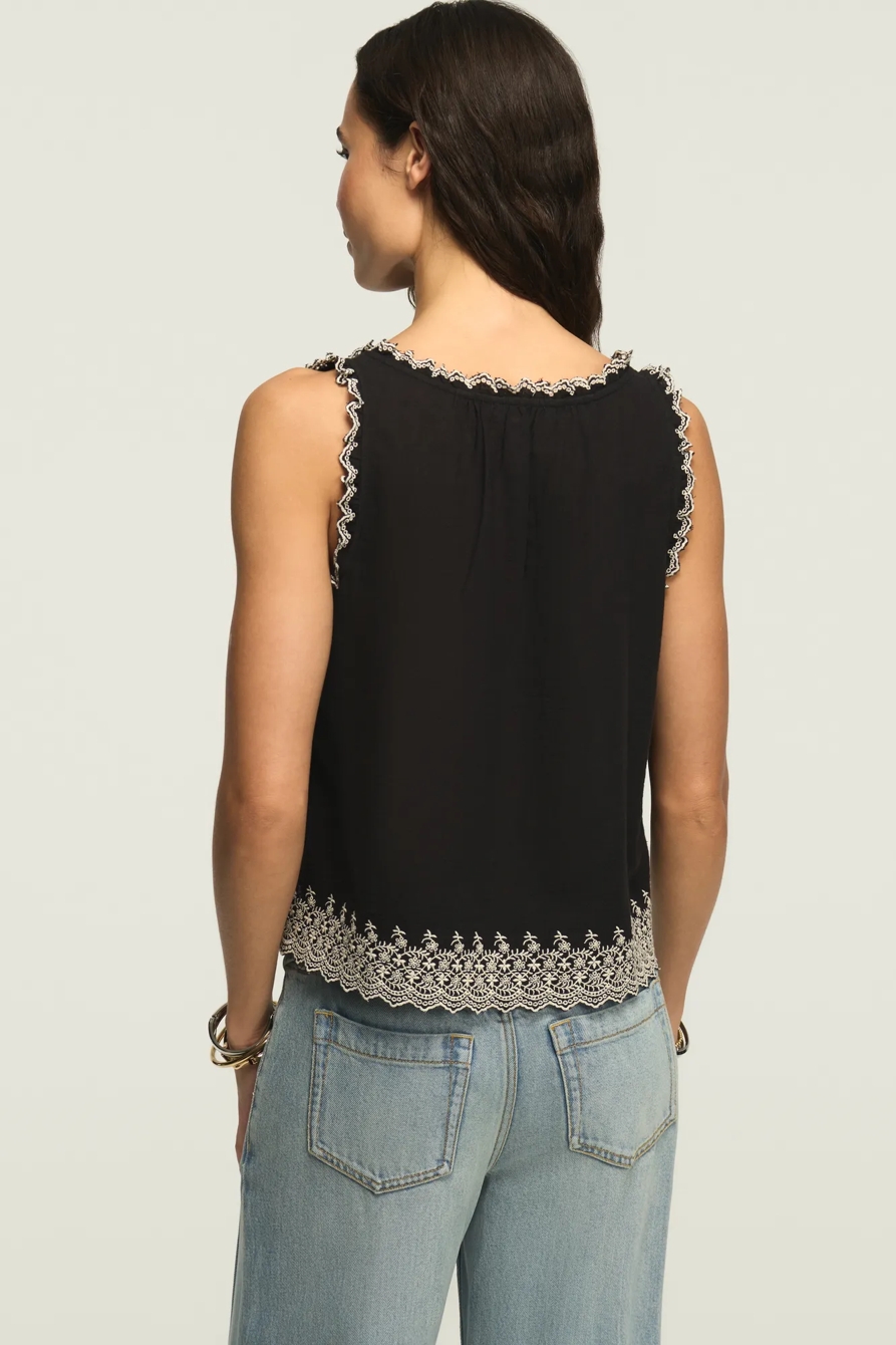 EMBROIDERED SWING TANK — CAVIAR — image 3