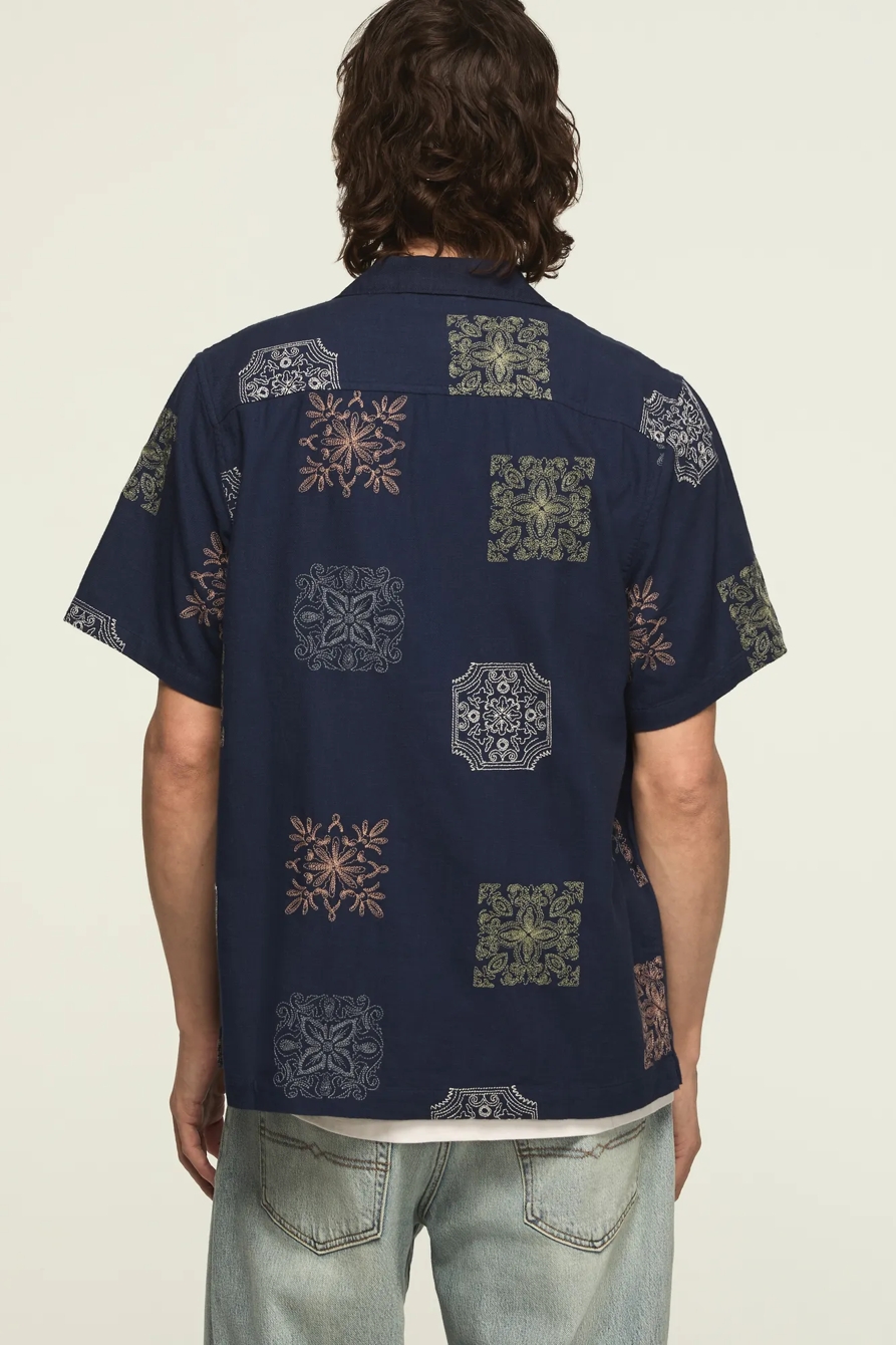 NOVELTY CAMP COLLAR SHIRT — BLUE MULTI — image 3