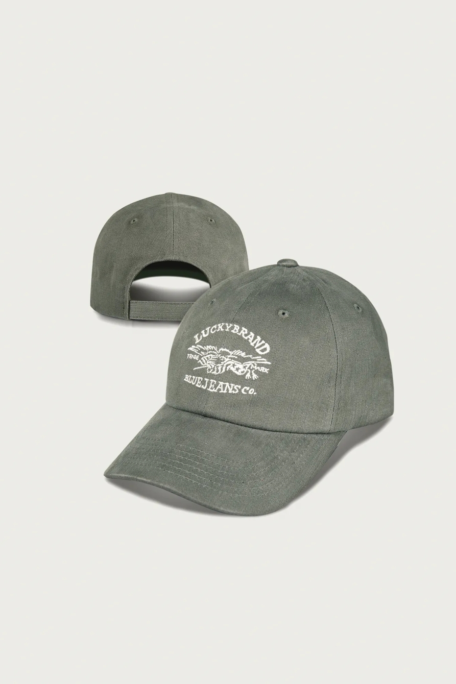 Lucky Blue Jeans Co. Embroidered Dad Hat — BRIGHT GREEN — image 6