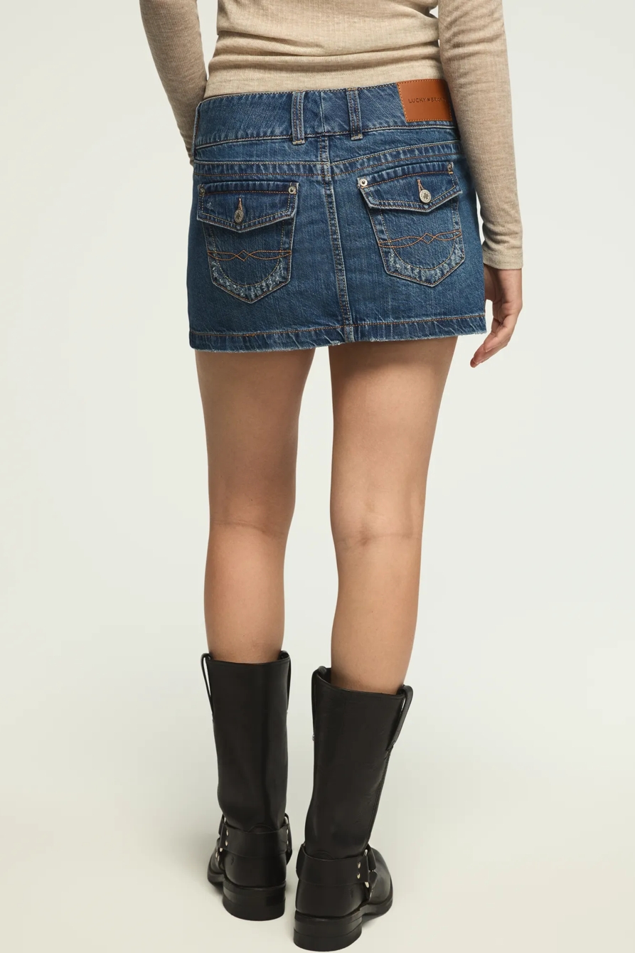 DENIM MICRO MINI SKIRT — FIERCE WASH — image 5