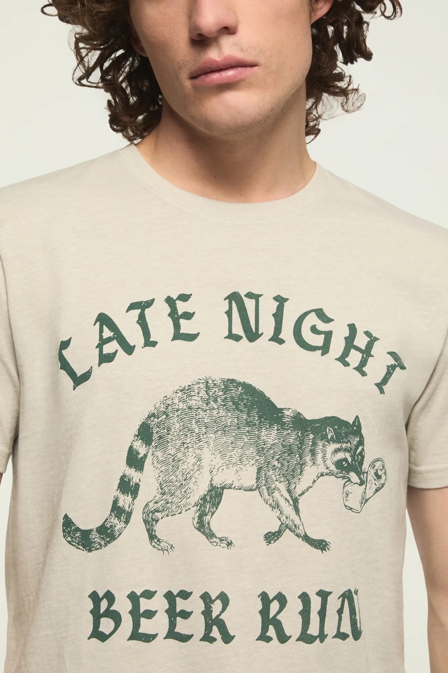 BEER RACOON TEE — PUSSYWILLOW GRAY — image 2