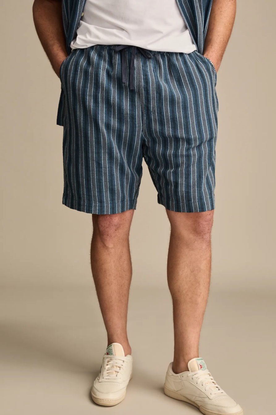 BIG & TALL 7 INCH STRIPED PULL ON SHORT — BLUE STRIPE — image 2