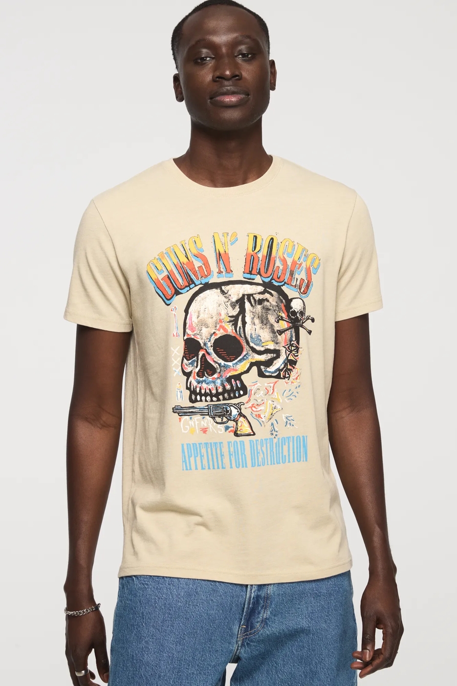 GUNS N ROSES PAINTED TEE — EUCALYPTUS — image 1