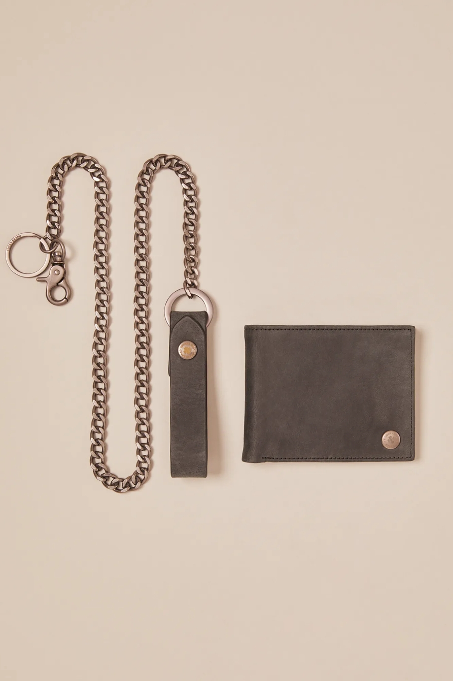 WALLET AND KEY CHAIN GIFT SET — BLACK — image 1