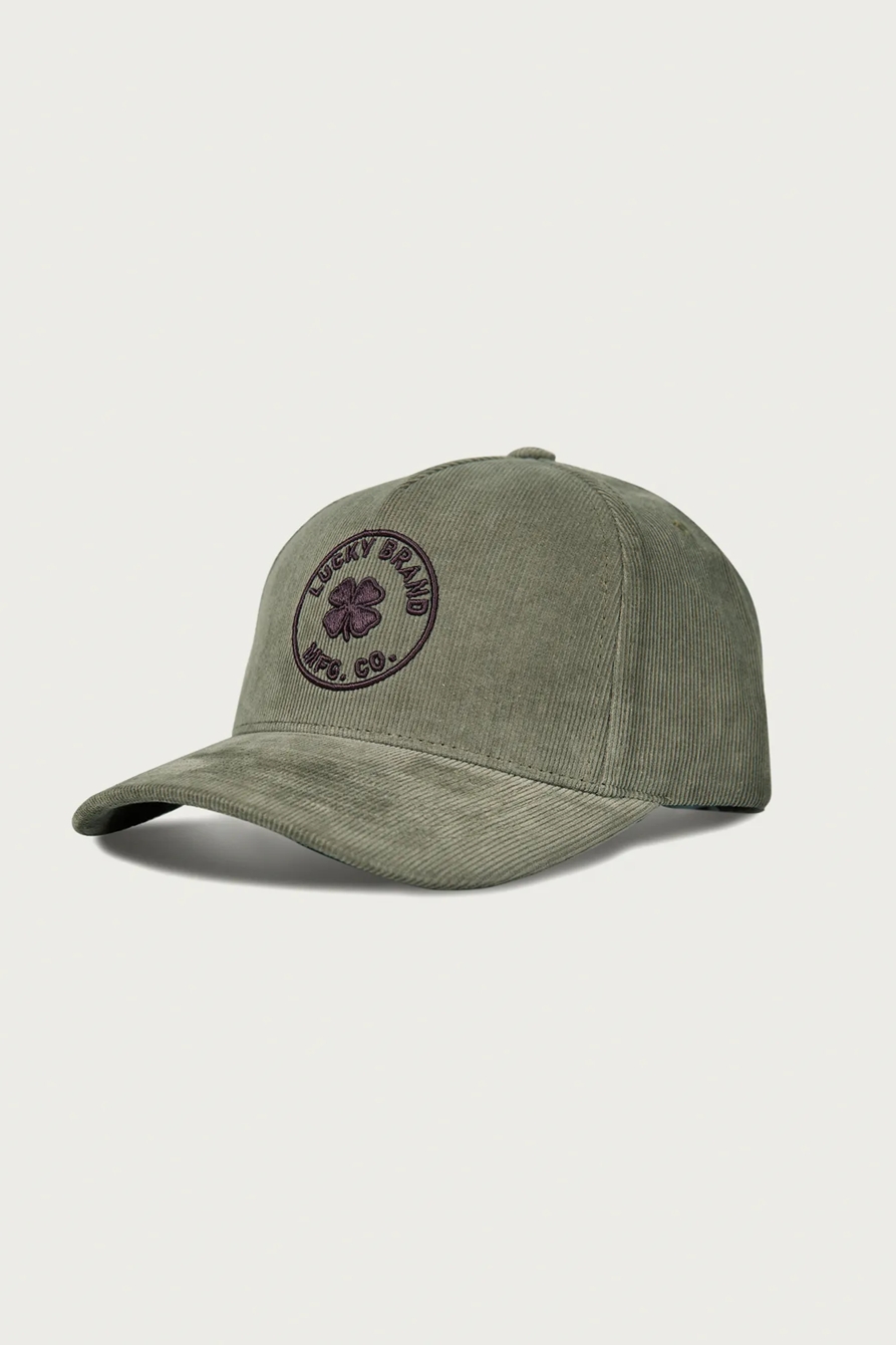 Lucky MFG Co. Embroidered Corduroy Hat — BRIGHT GREEN — image 1