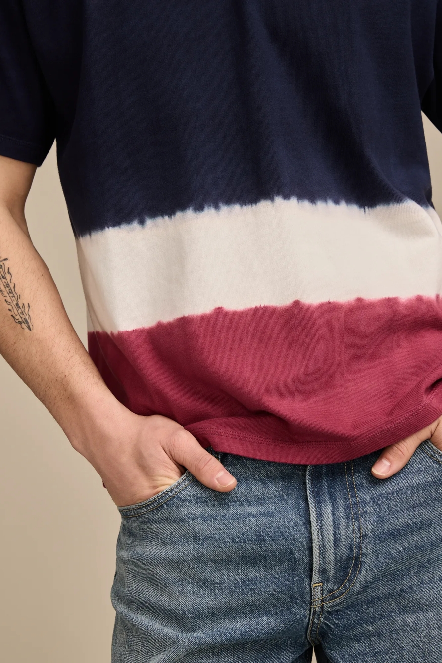 DIP DYE RELAXED FIT T SHIRT — NAVY MULTI — image 2