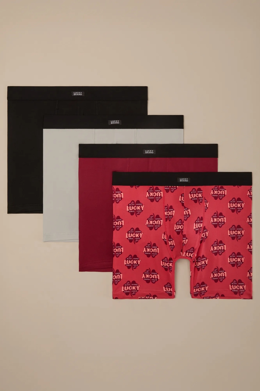 4 PACK SOFT BOXER BRIEFS — MULTI — image 1