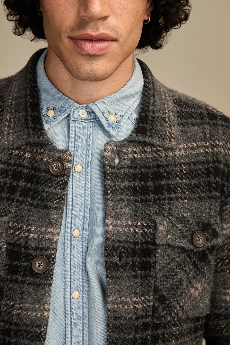 PLAID BUTTON DOWN — DARK BLACK MUTLI — image 2