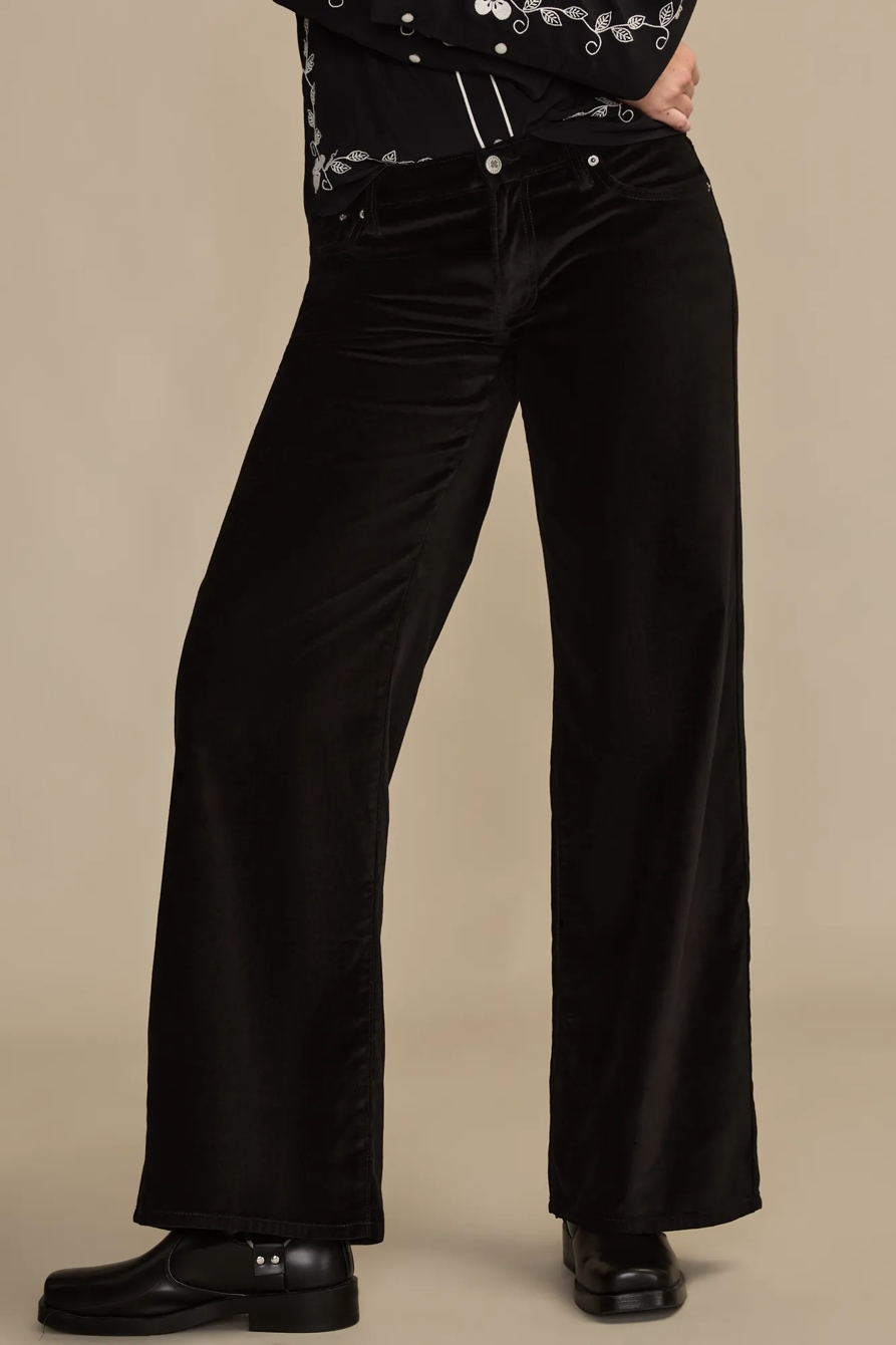 Mid Rise Velvet Sweet Wide Leg — SHOWDOWN — image 2