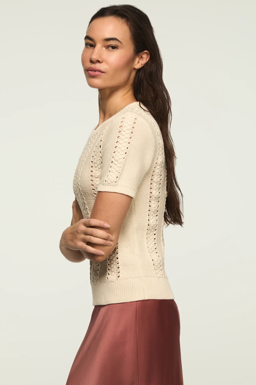 POINTELLE SWEATER TEE — Turtledove — image 4