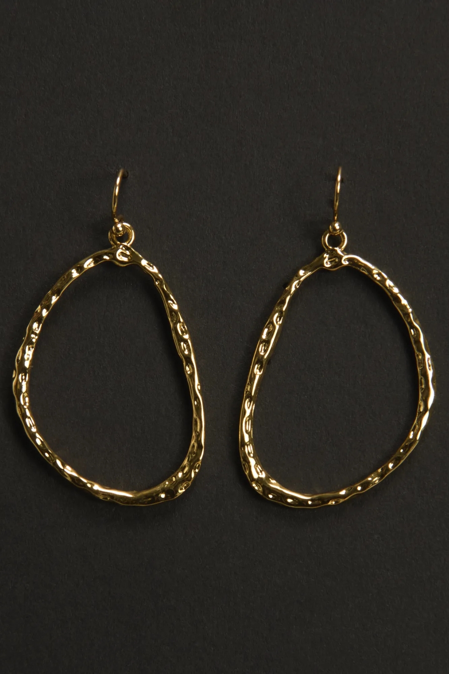 DROP HOOP EARRINGS — GOLD — image 2