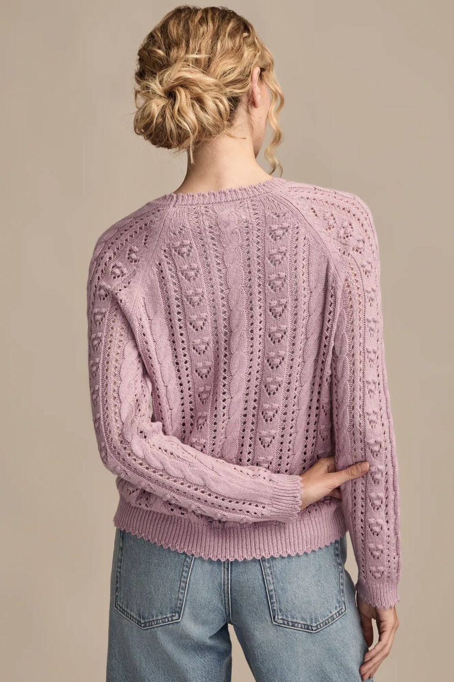 POINTELLE CREW SWEATER — DAWN PINK — image 3