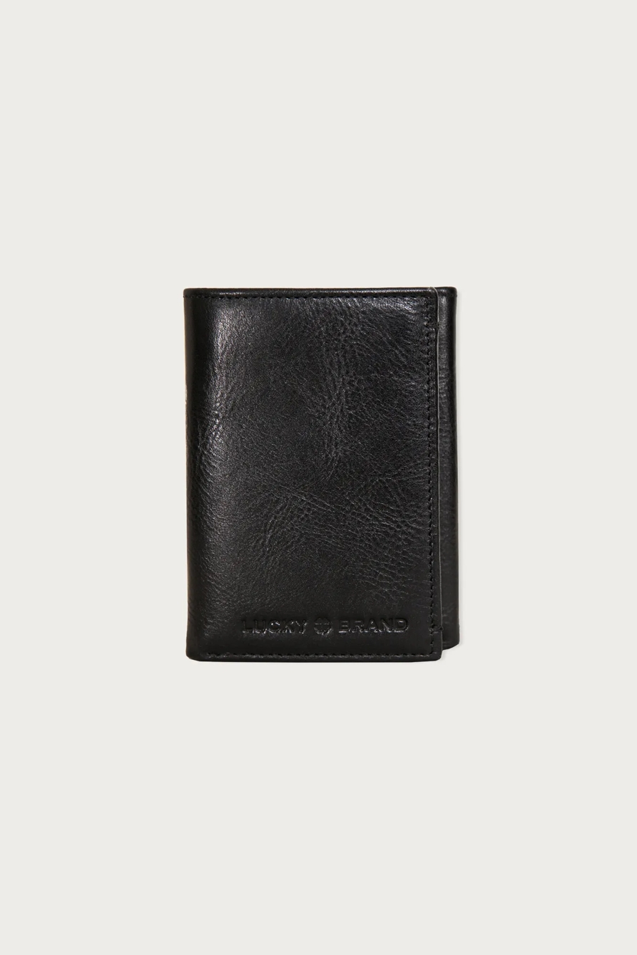 Smooth Leather Trifold Wallet — BLACK — image 1