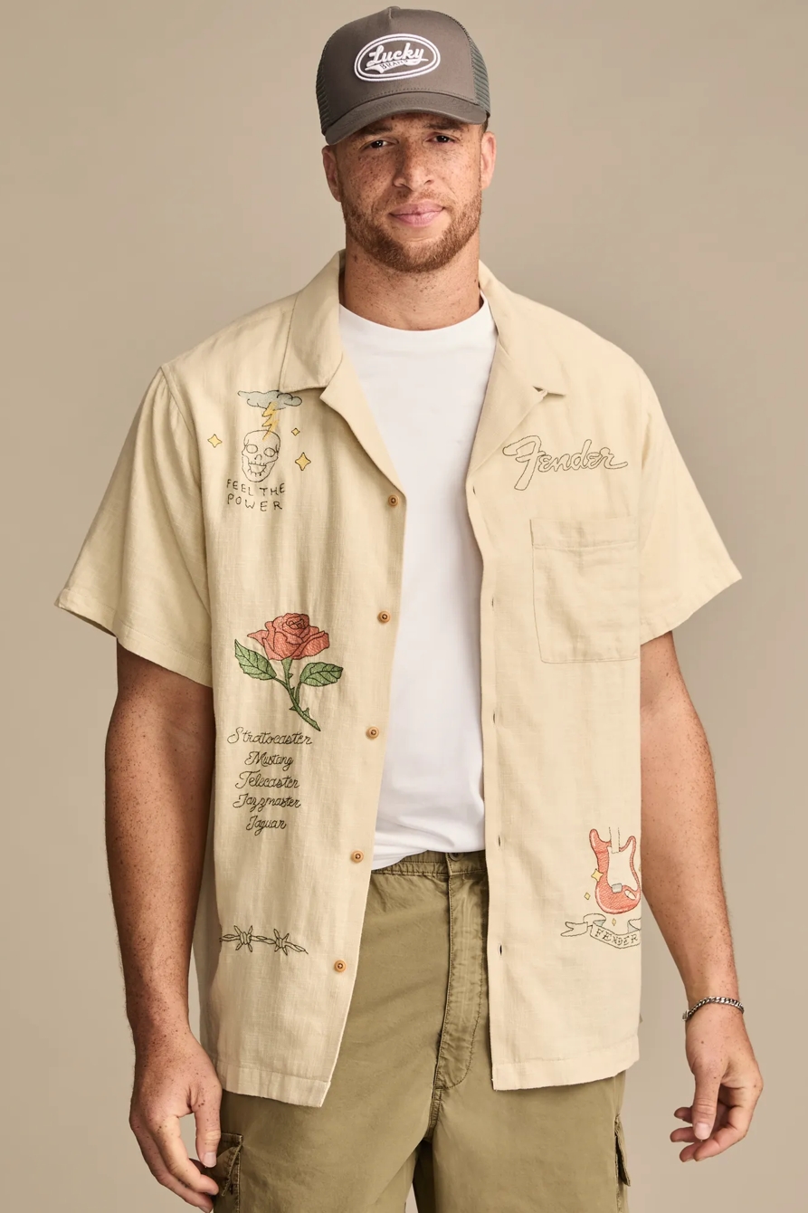 BIG & TALL FENDER CLUB SHORT SLEEVE SHIRT — TIDAL FOAM — image 1