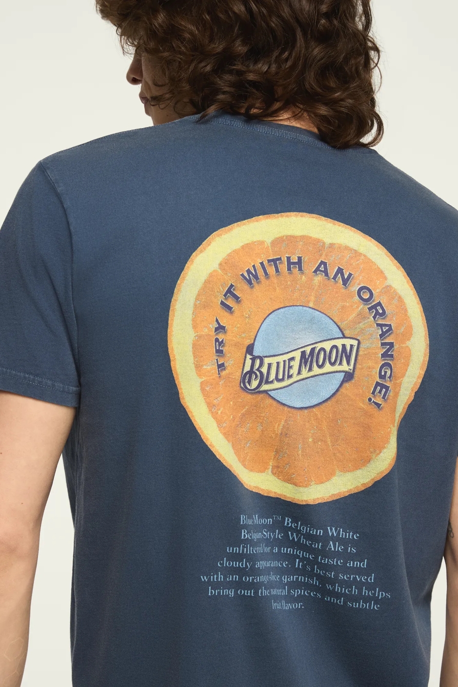 BLUE MOON ORANGE TEE — DARK DENIM — image 5