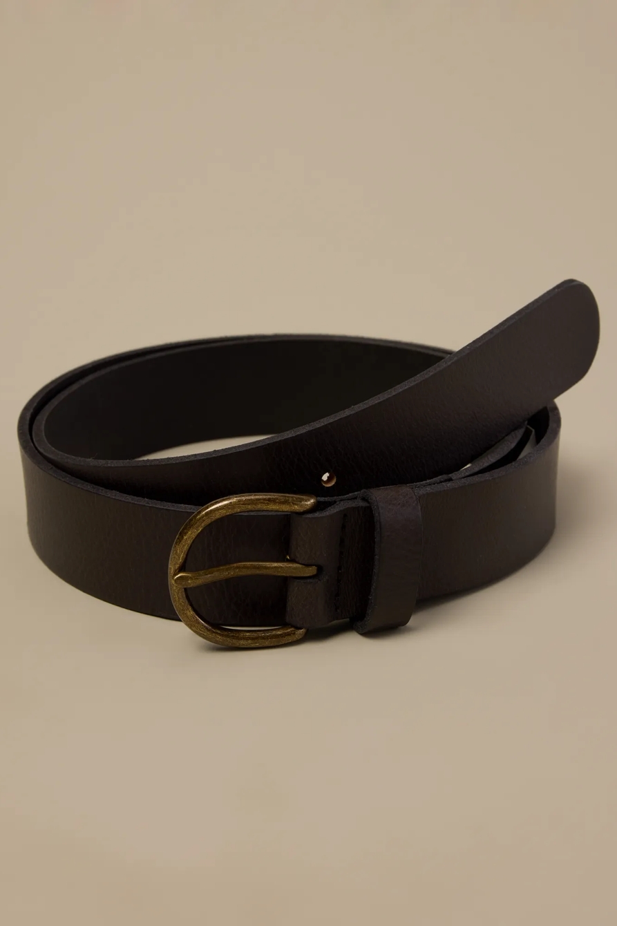 LEATHER BELT — BLACK — image 1