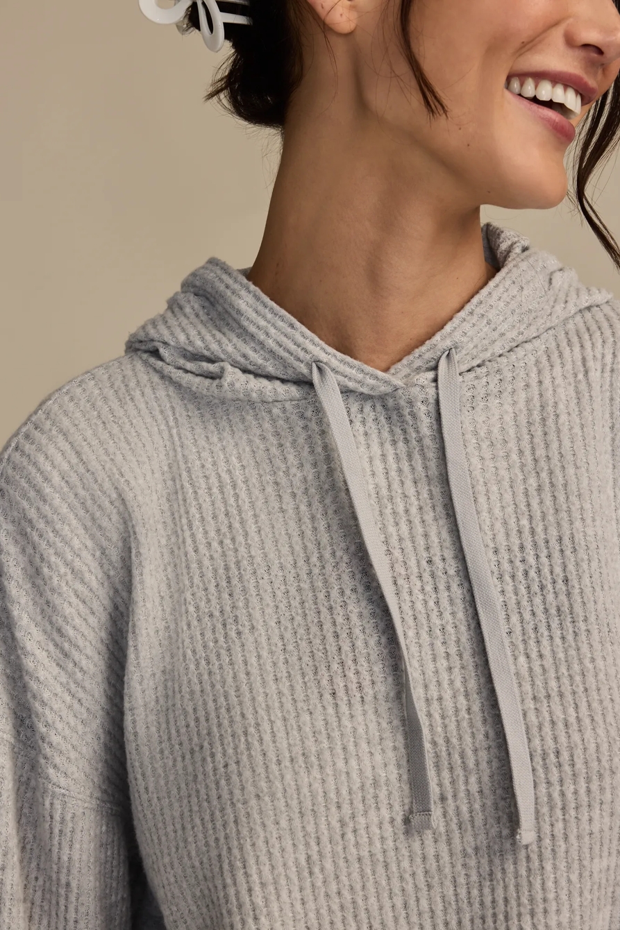 CLOUD WAFFLE HOODIE — LIGHT HEATHER GRAY — image 2