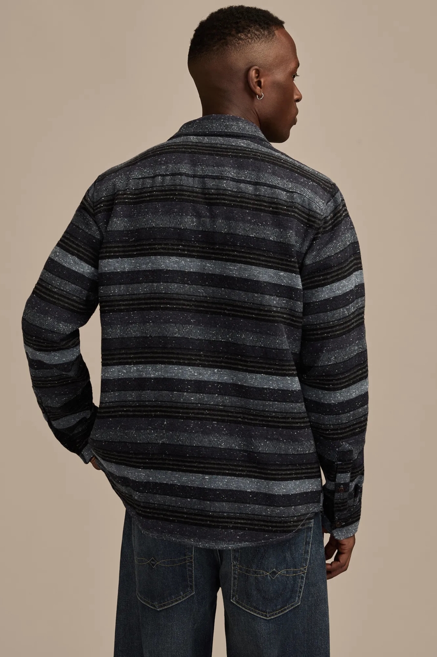 SNOW HEATHER FLANNEL SHIRT — BLUE MULTI — image 3