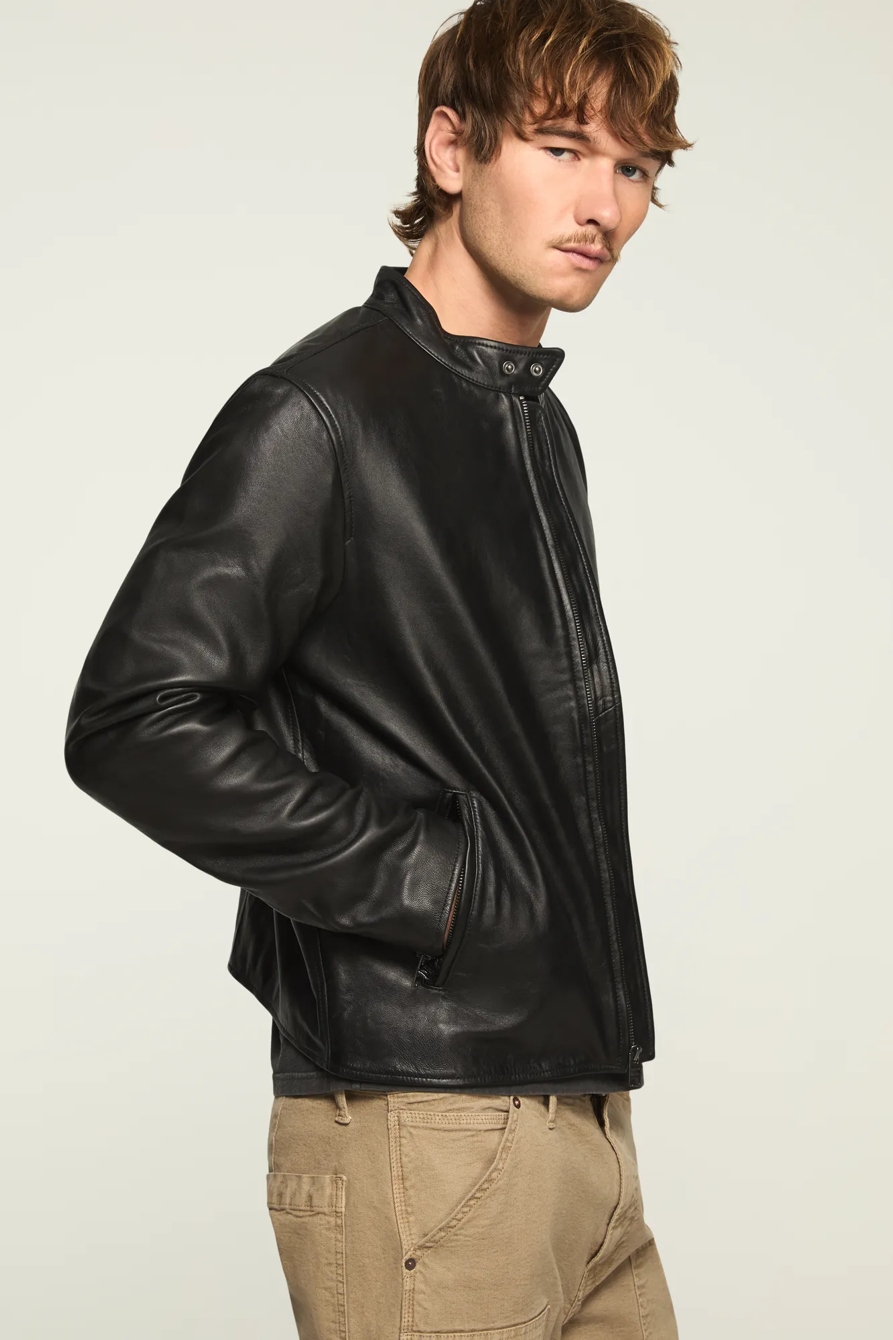 CLEAN LEATHER BONNEVILLE JACKET — #001 BLACK — image 5