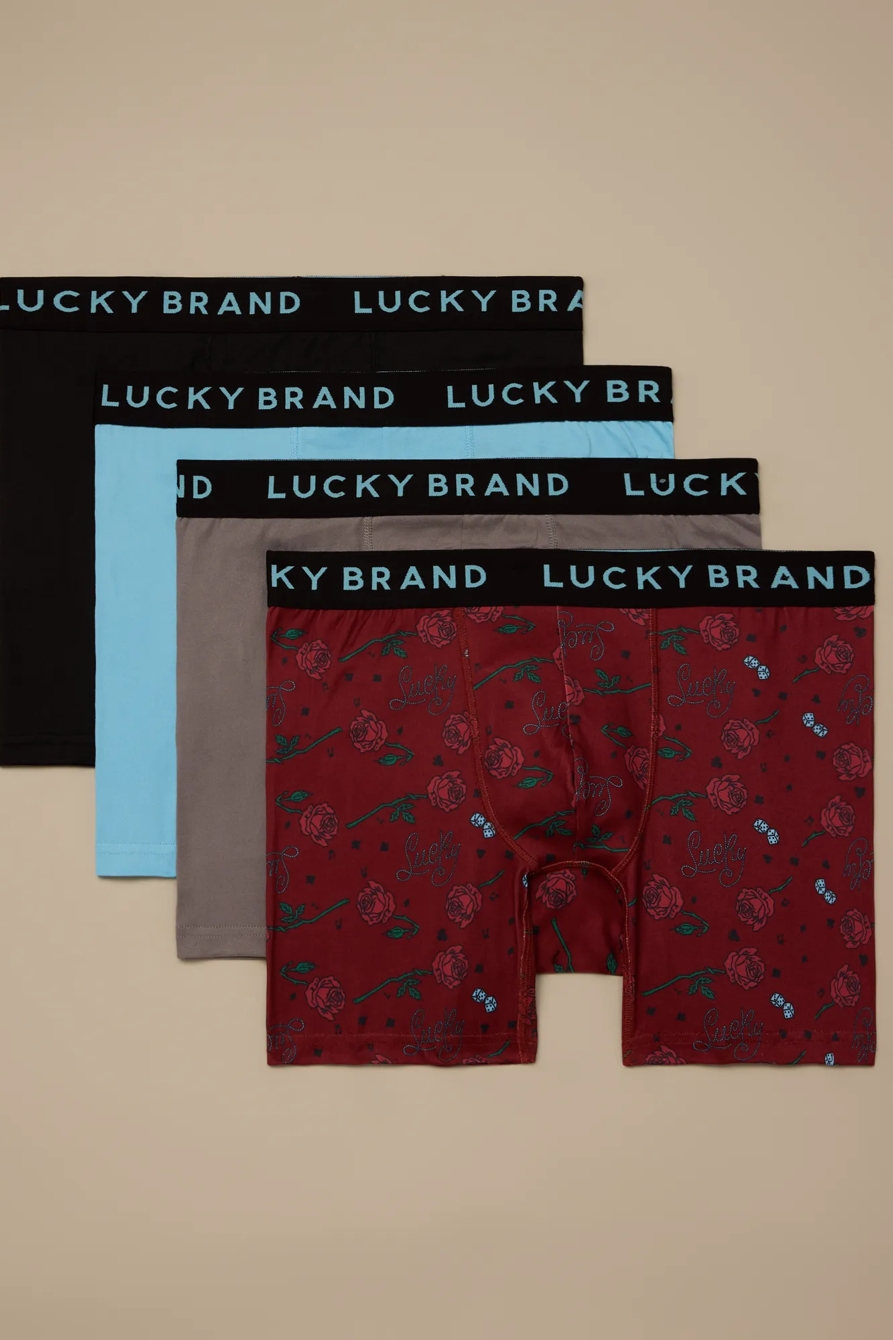 4 PACK ESSENTIAL SOFT BOXER BRIEFS — MULTI — image 1