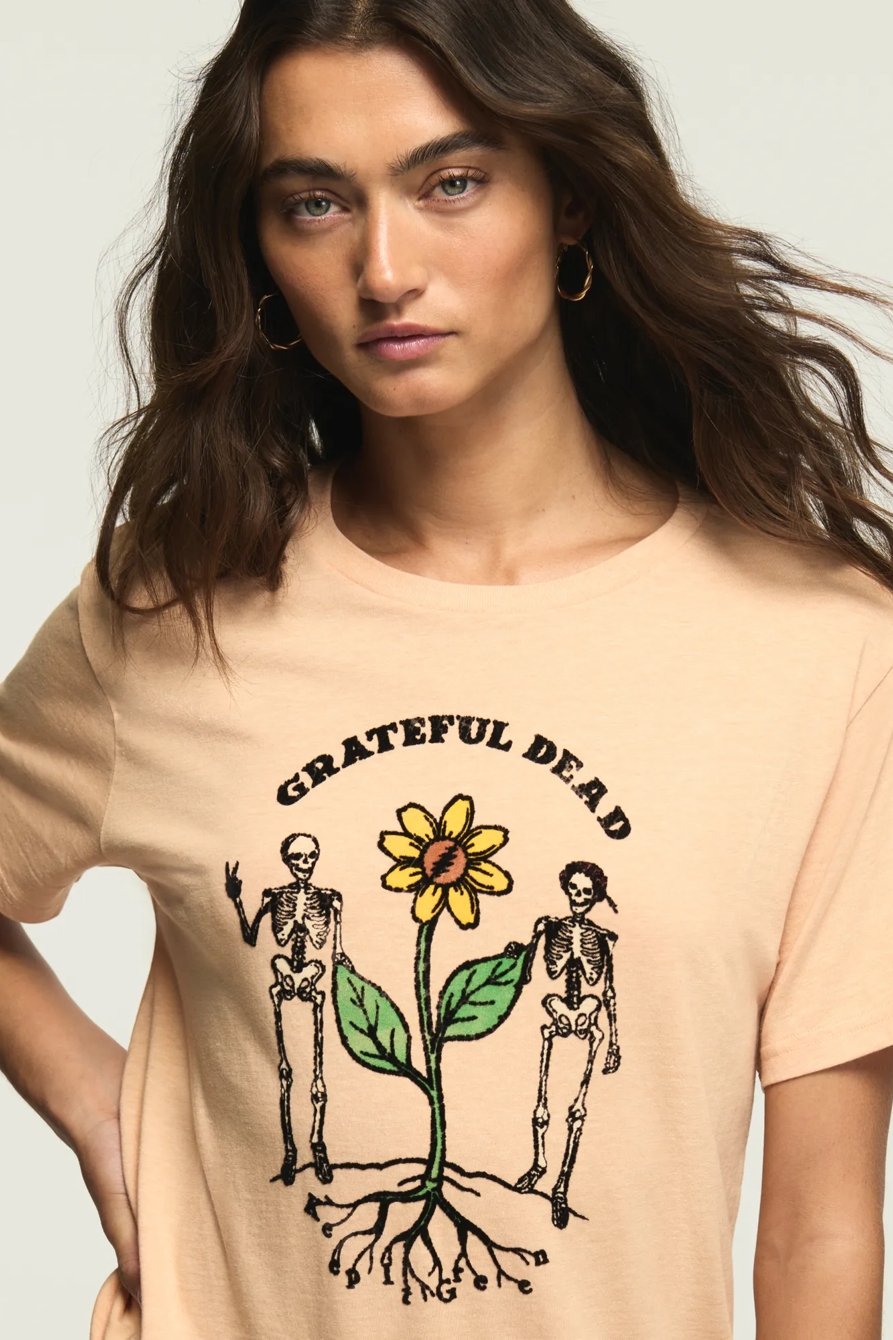 GRATEFUL DEAD SKELETONS BOYFRIEND TEE — PEACH NOUGAT — image 1