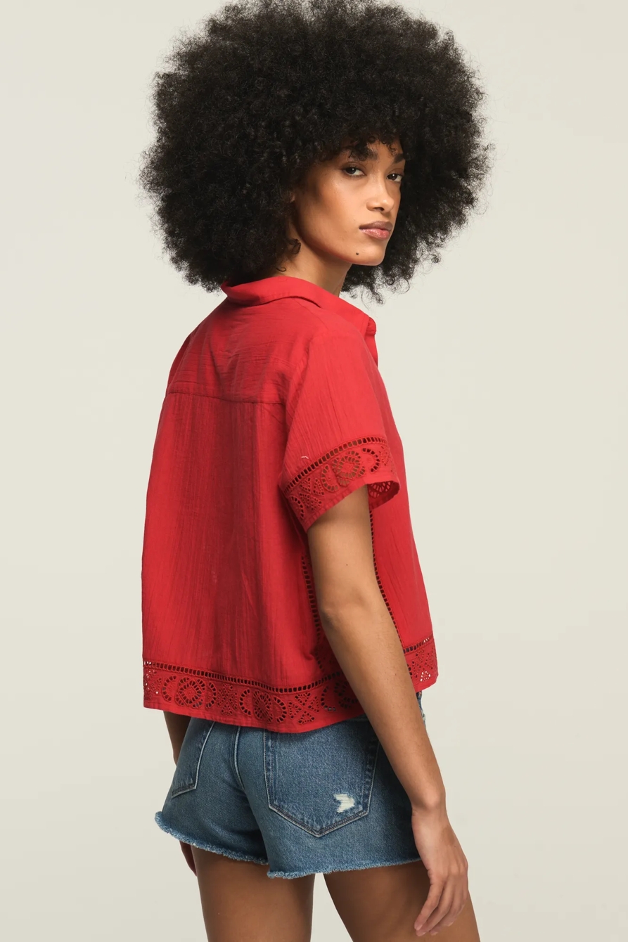 CUTWORK CAMP SHIRT — 636 RED — image 3