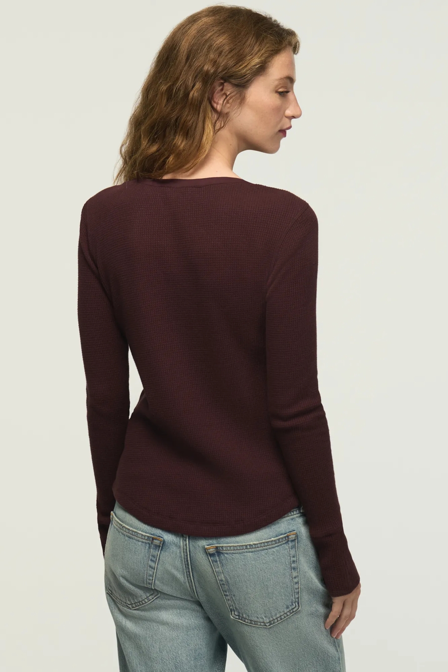 LACE TRIM MIX HENLEY — FUDGE — image 3