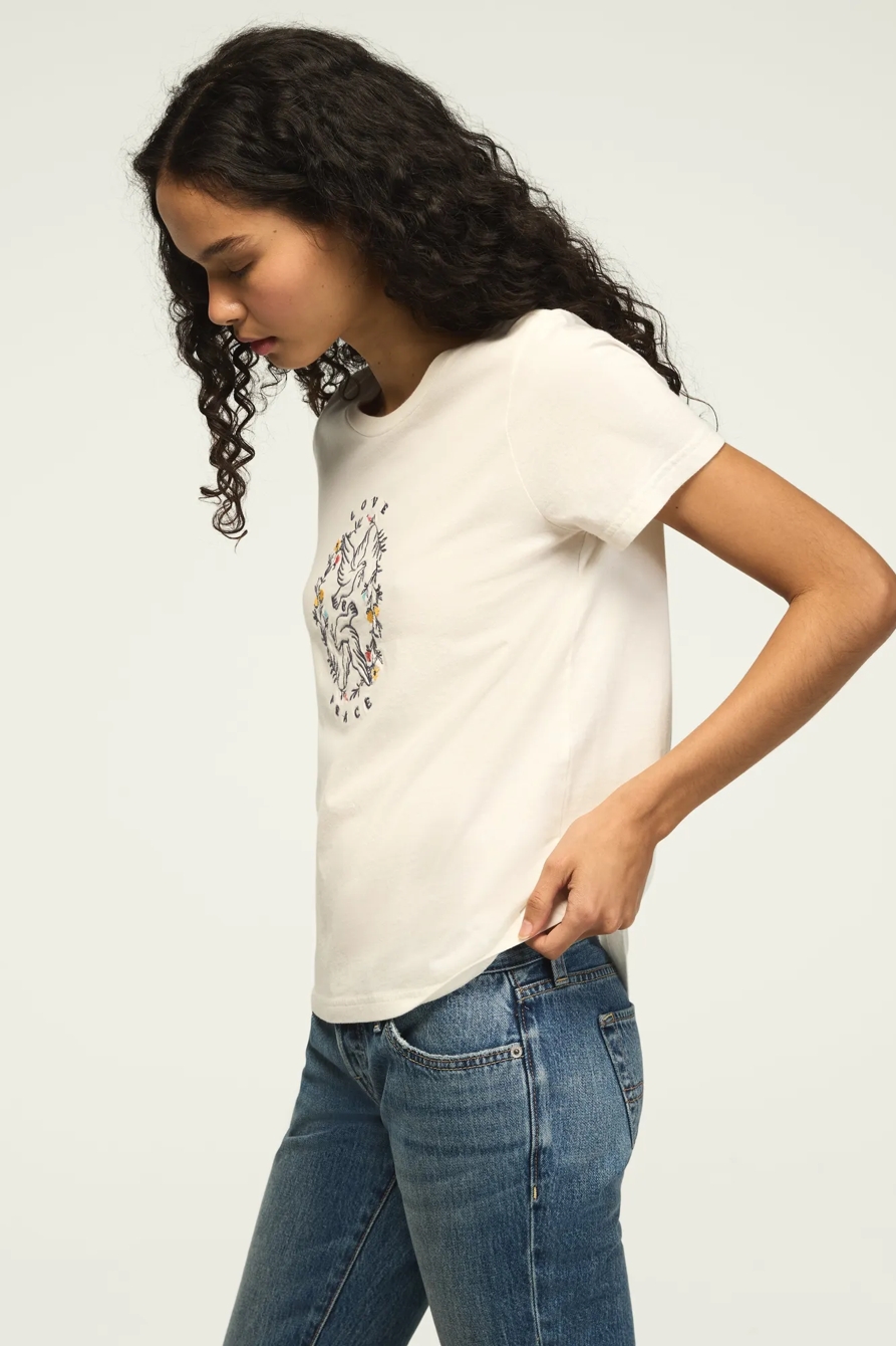LOVE AND PEACE DOVES CLASSIC CREW — BRIGHT WHITE — image 4