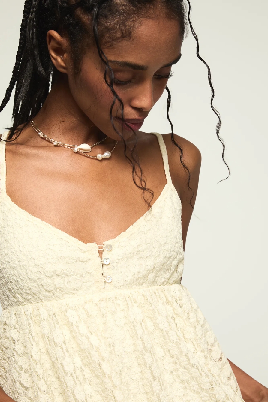 RUFFLE BABY DOLL CAMI — LEMON ICING — image 2