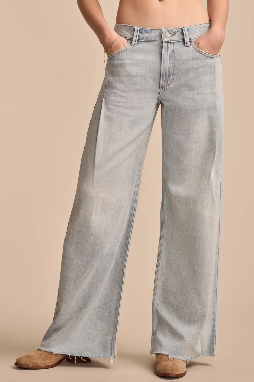 PLEATED LIQUID DENIM LUXE PALAZZO — THE CHILLS — image 2